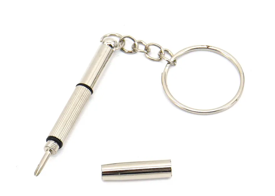 100pcs 3-in-1Multi-Bit Mini Screwdriver Glasses Eyeglass Watch Keychain Repair Tool